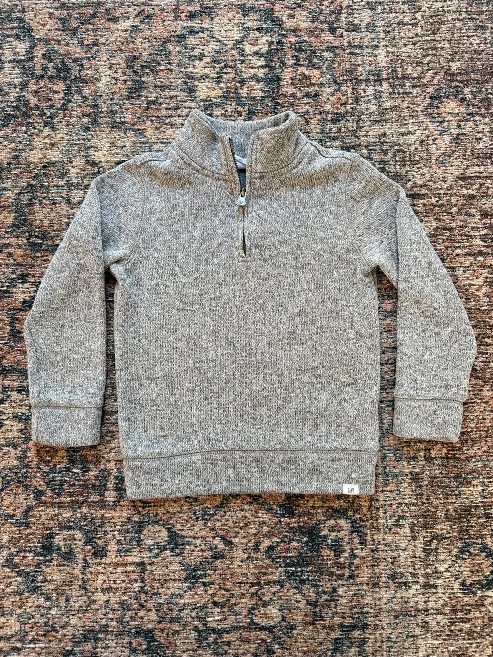 GAP Kids Heather Gray Quarter-Zip Pullover